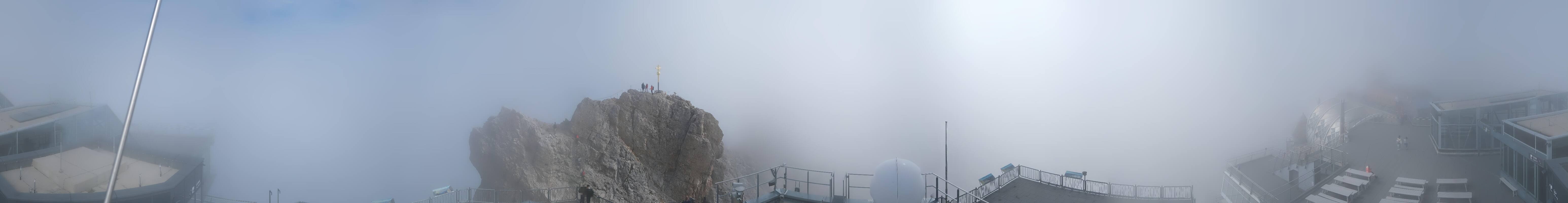 Archiv Foto Webcam Zugspitze: Panoramablick vom Gipfel