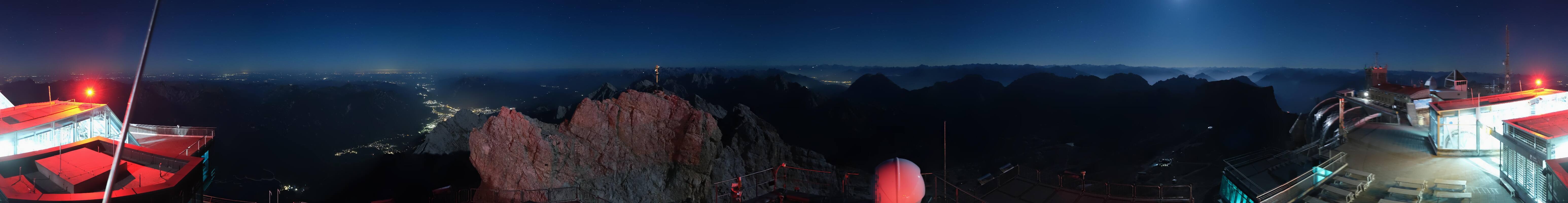 Archiv Foto Webcam Zugspitze: Panoramablick vom Gipfel