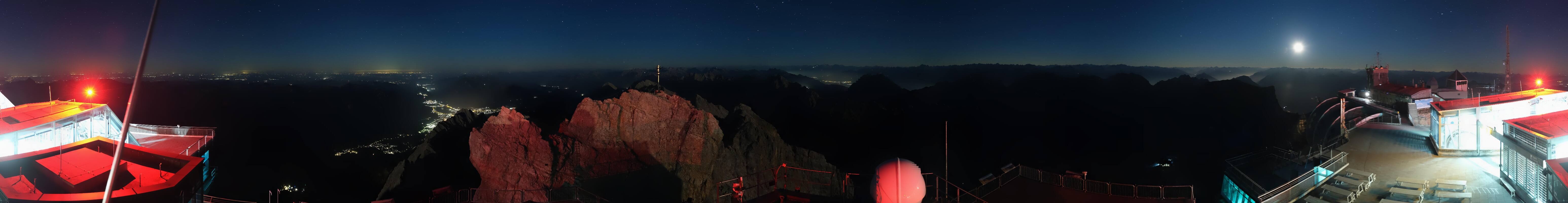 Archiv Foto Webcam Zugspitze: Panoramablick vom Gipfel