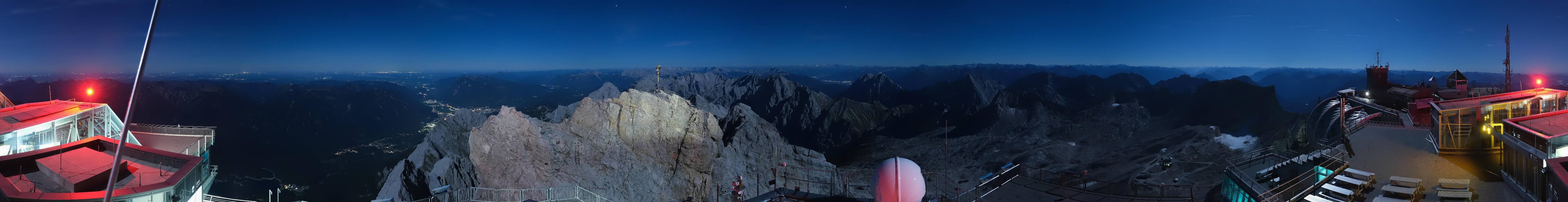 Archiv Foto Webcam Zugspitze: Panoramablick vom Gipfel