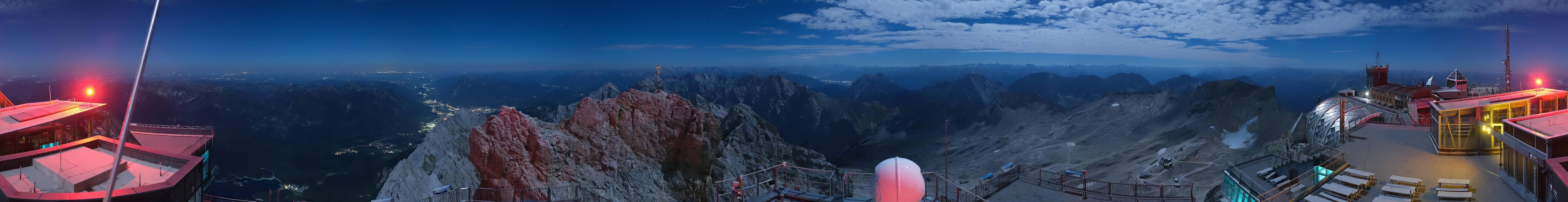 Archiv Foto Webcam Zugspitze: Panoramablick vom Gipfel