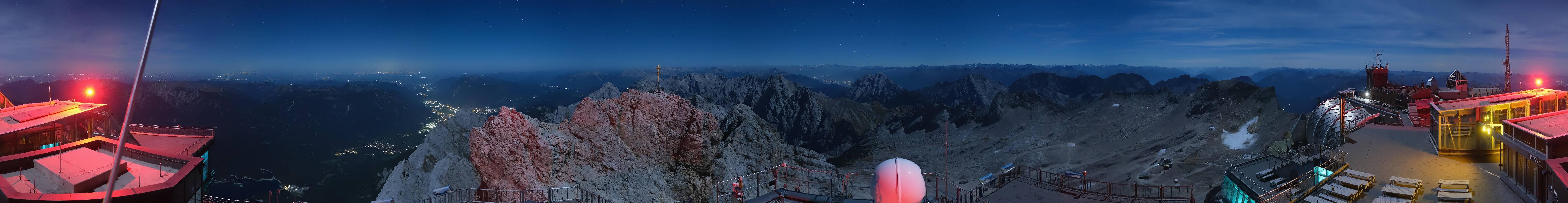 Archiv Foto Webcam Zugspitze: Panoramablick vom Gipfel