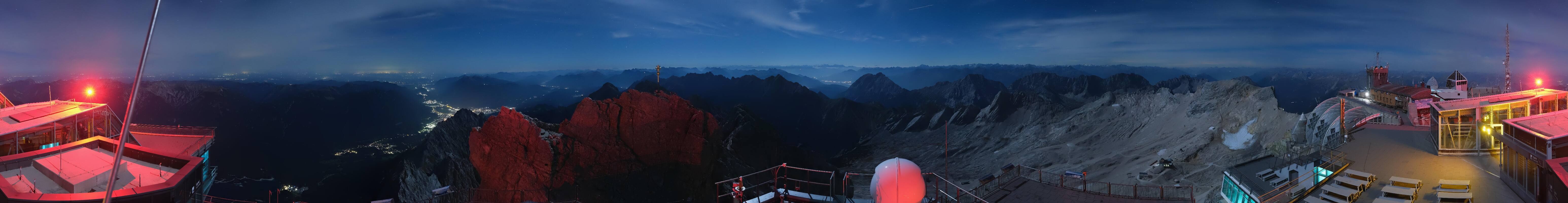 Archiv Foto Webcam Zugspitze: Panoramablick vom Gipfel