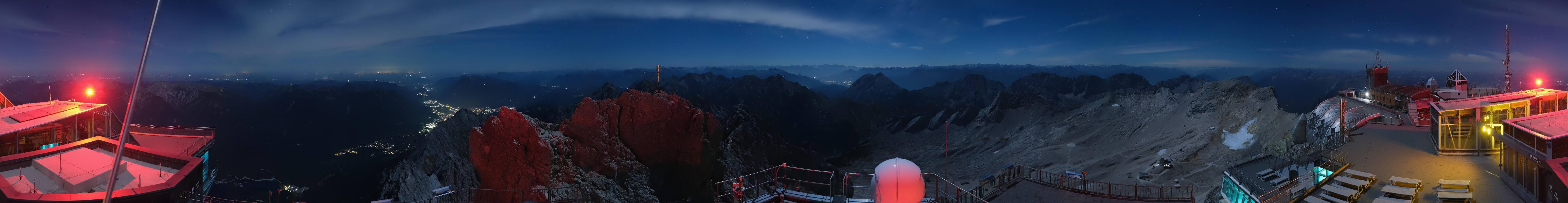 Archiv Foto Webcam Zugspitze: Panoramablick vom Gipfel