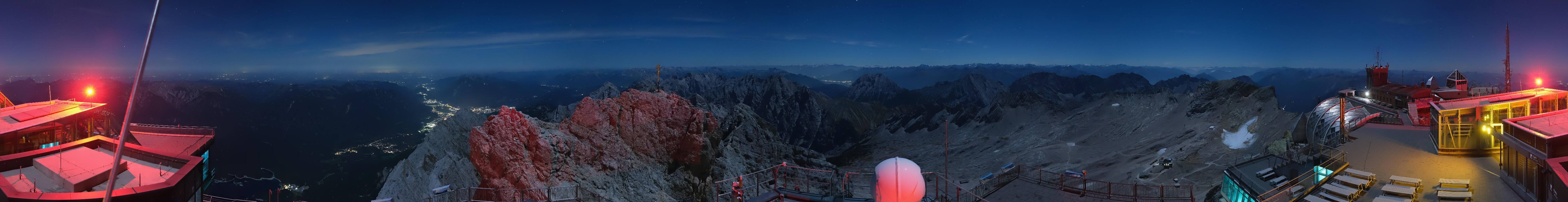 Archiv Foto Webcam Zugspitze: Panoramablick vom Gipfel