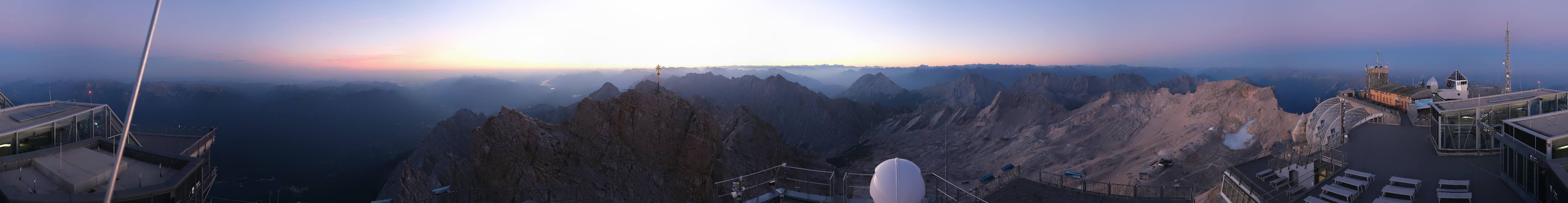 Archiv Foto Webcam Zugspitze: Panoramablick vom Gipfel