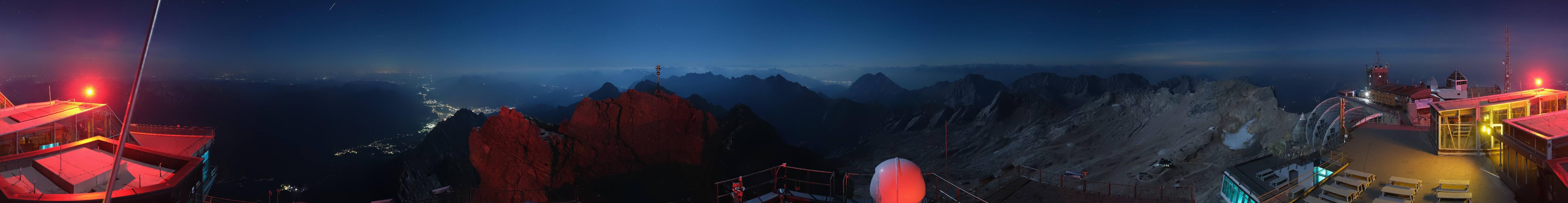 Archiv Foto Webcam Zugspitze: Panoramablick vom Gipfel