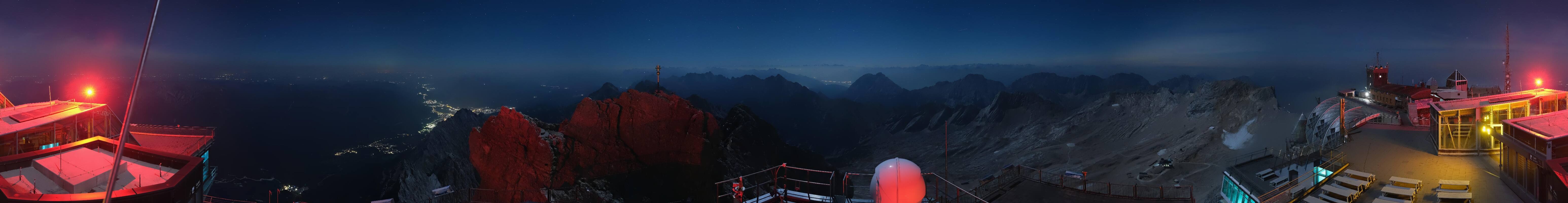 Archiv Foto Webcam Zugspitze: Panoramablick vom Gipfel