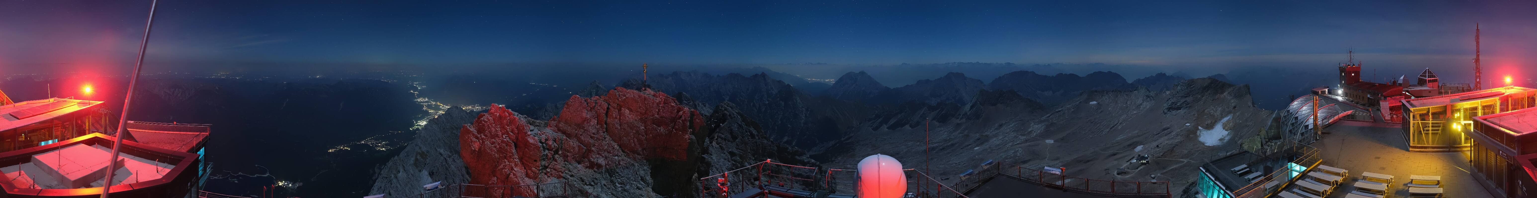 Archiv Foto Webcam Zugspitze: Panoramablick vom Gipfel