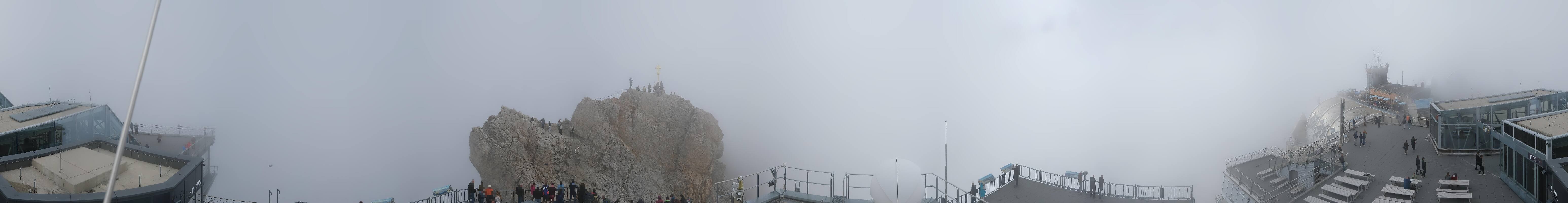 Archiv Foto Webcam Zugspitze: Panoramablick vom Gipfel