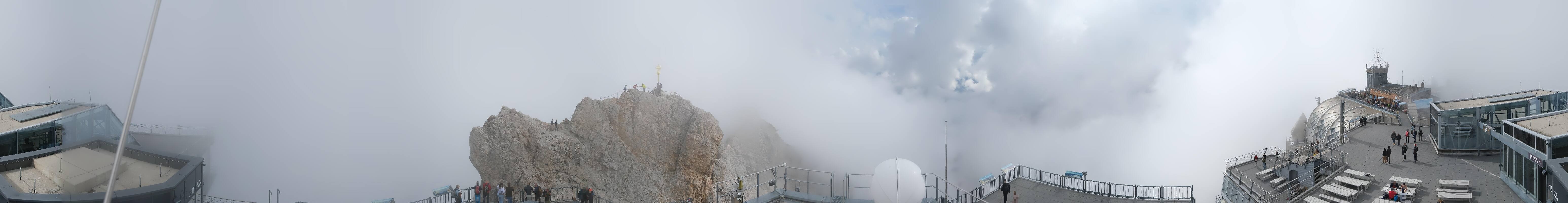 Archiv Foto Webcam Zugspitze: Panoramablick vom Gipfel