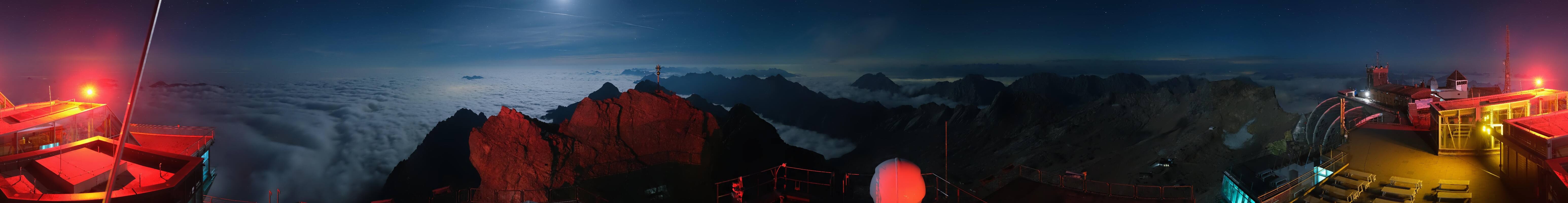 Archiv Foto Webcam Zugspitze: Panoramablick vom Gipfel