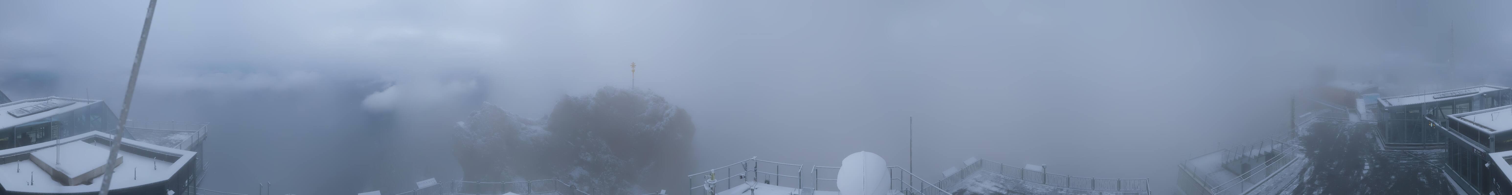 Archiv Foto Webcam Zugspitze: Panoramablick vom Gipfel