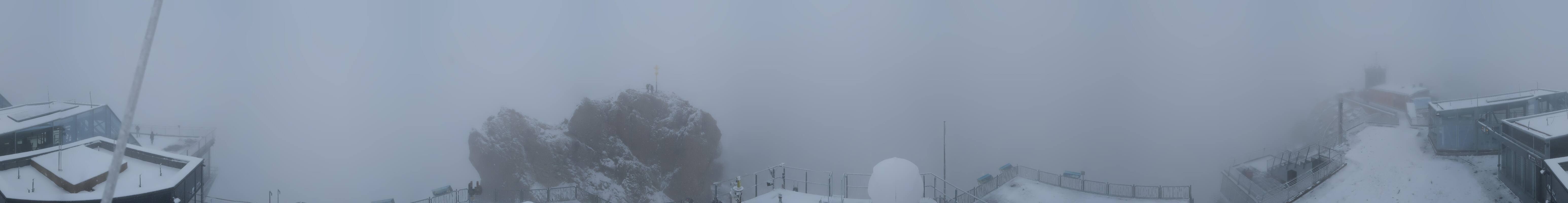Archiv Foto Webcam Zugspitze: Panoramablick vom Gipfel