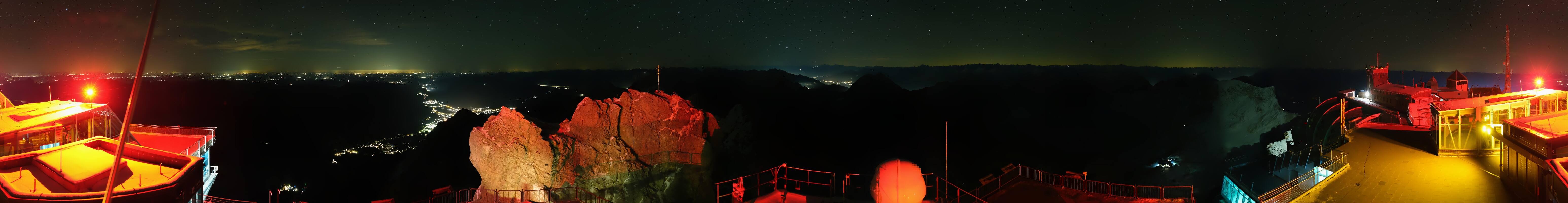 Archiv Foto Webcam Zugspitze: Panoramablick vom Gipfel