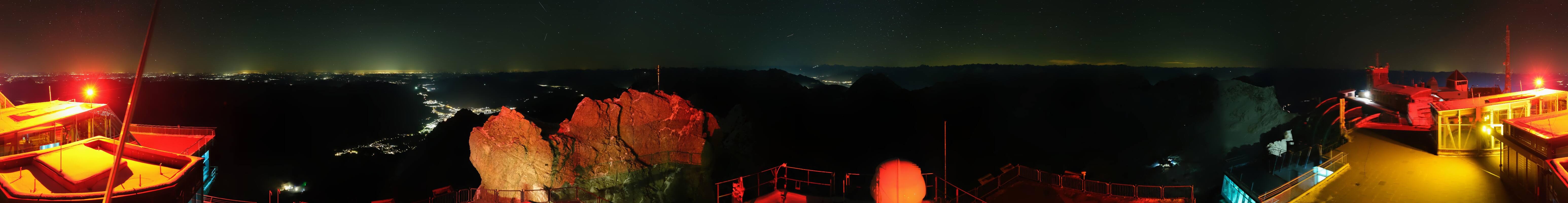 Archiv Foto Webcam Zugspitze: Panoramablick vom Gipfel