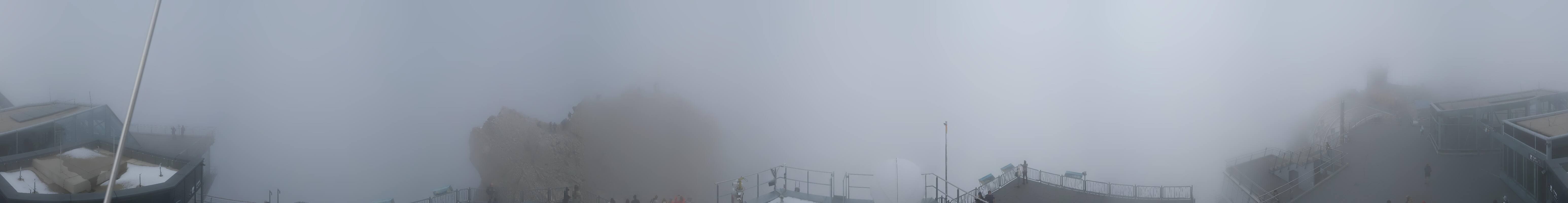 Archiv Foto Webcam Zugspitze: Panoramablick vom Gipfel