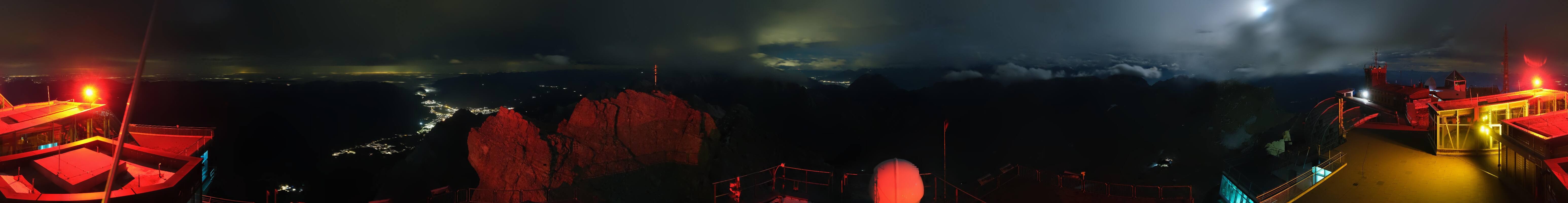 Archiv Foto Webcam Zugspitze: Panoramablick vom Gipfel