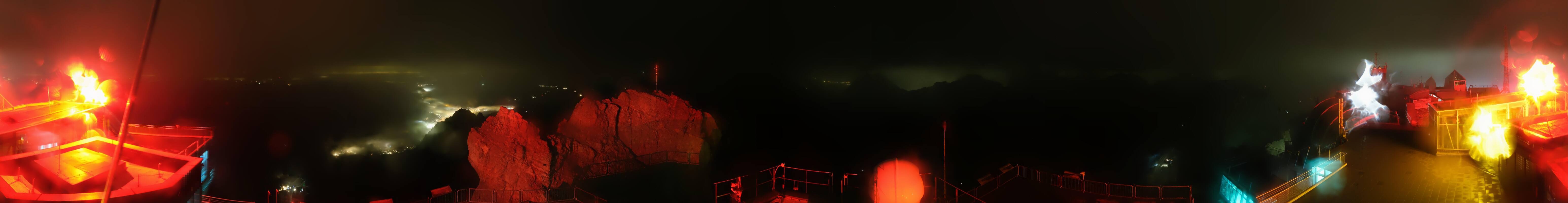 Archiv Foto Webcam Zugspitze: Panoramablick vom Gipfel