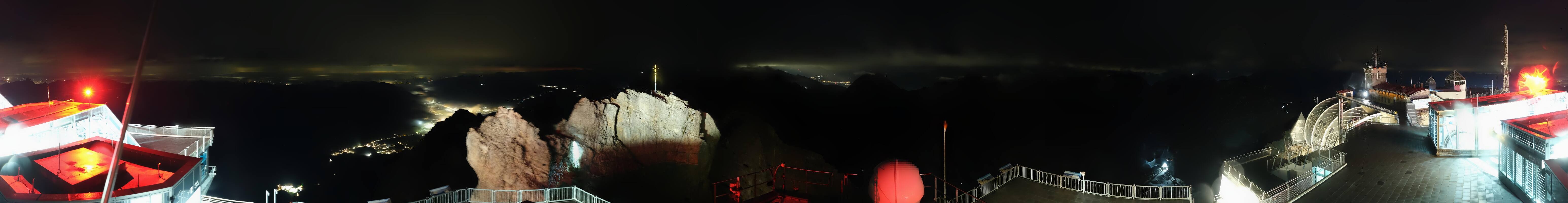 Archiv Foto Webcam Zugspitze: Panoramablick vom Gipfel