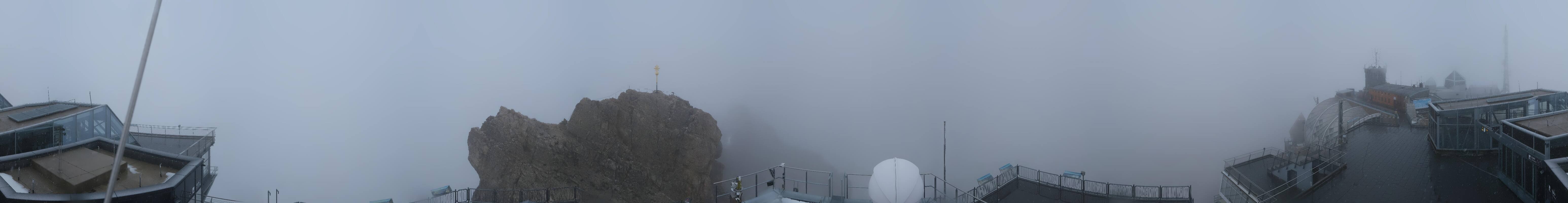 Archiv Foto Webcam Zugspitze: Panoramablick vom Gipfel