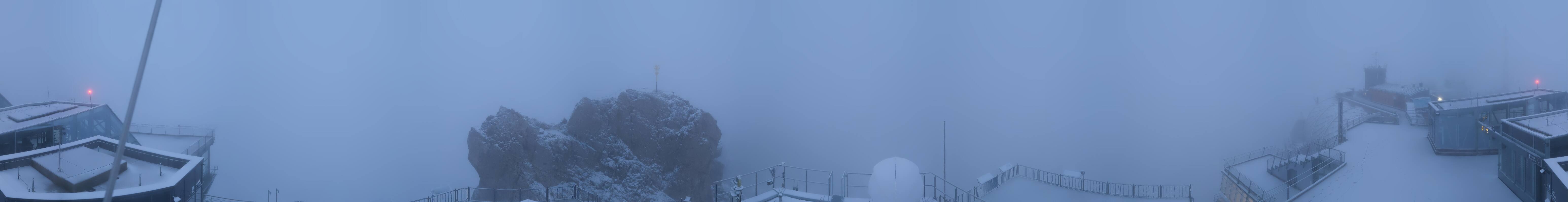 Archiv Foto Webcam Zugspitze: Panoramablick vom Gipfel