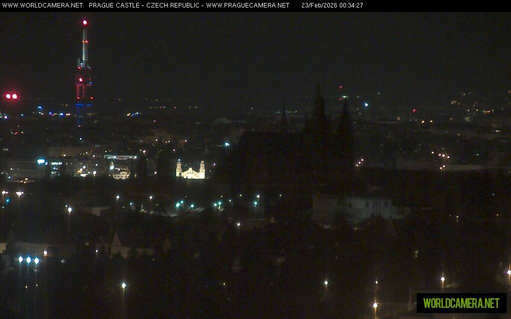 Archived image Webcam View of Prague Castle and St. Vitus Cathedral