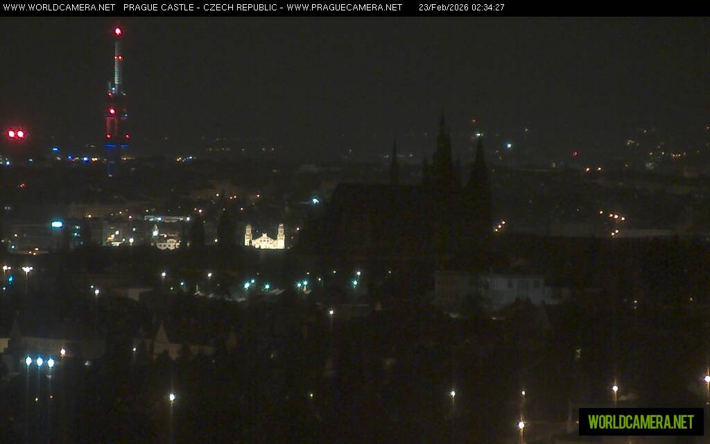 Archived image Webcam View of Prague Castle and St. Vitus Cathedral