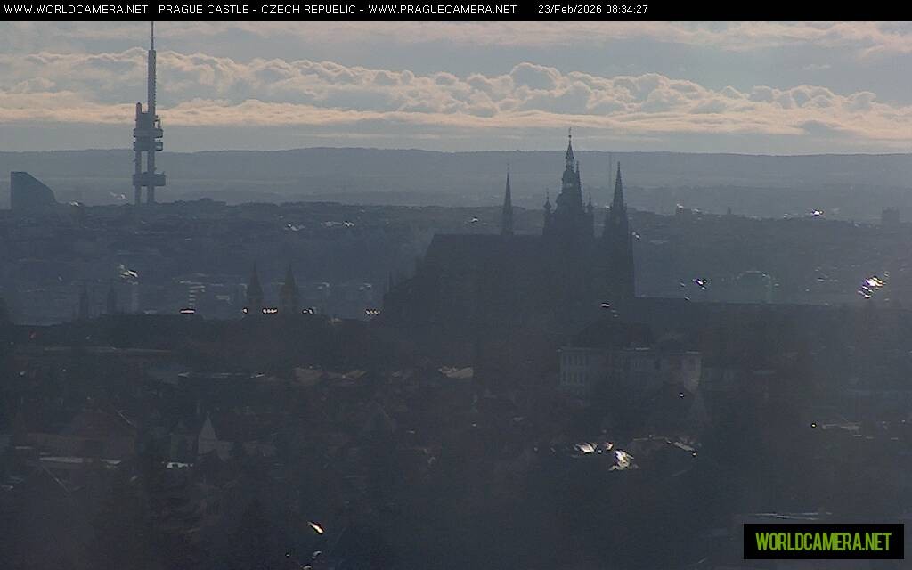 Archived image Webcam View of Prague Castle and St. Vitus Cathedral