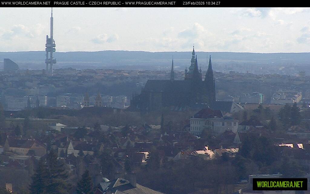 Archived image Webcam View of Prague Castle and St. Vitus Cathedral