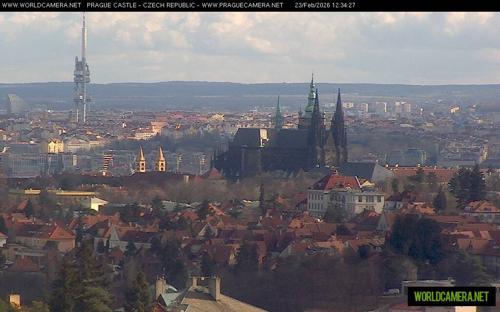 Archived image Webcam View of Prague Castle and St. Vitus Cathedral