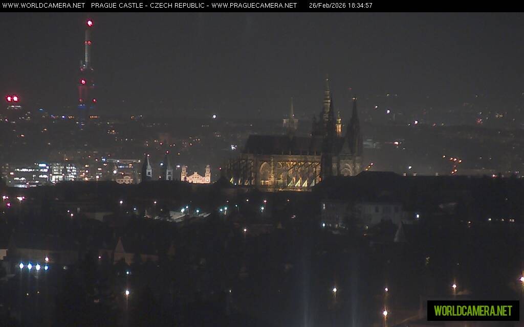 Archived image Webcam View of Prague Castle and St. Vitus Cathedral