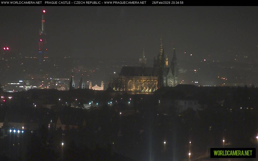 Archived image Webcam View of Prague Castle and St. Vitus Cathedral