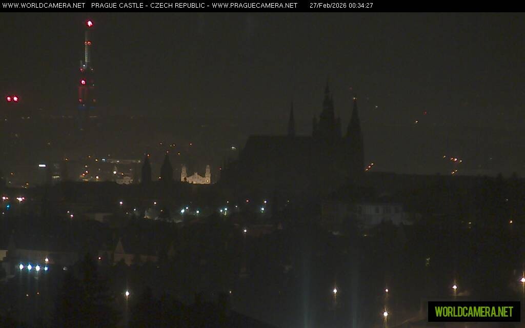 Archived image Webcam View of Prague Castle and St. Vitus Cathedral