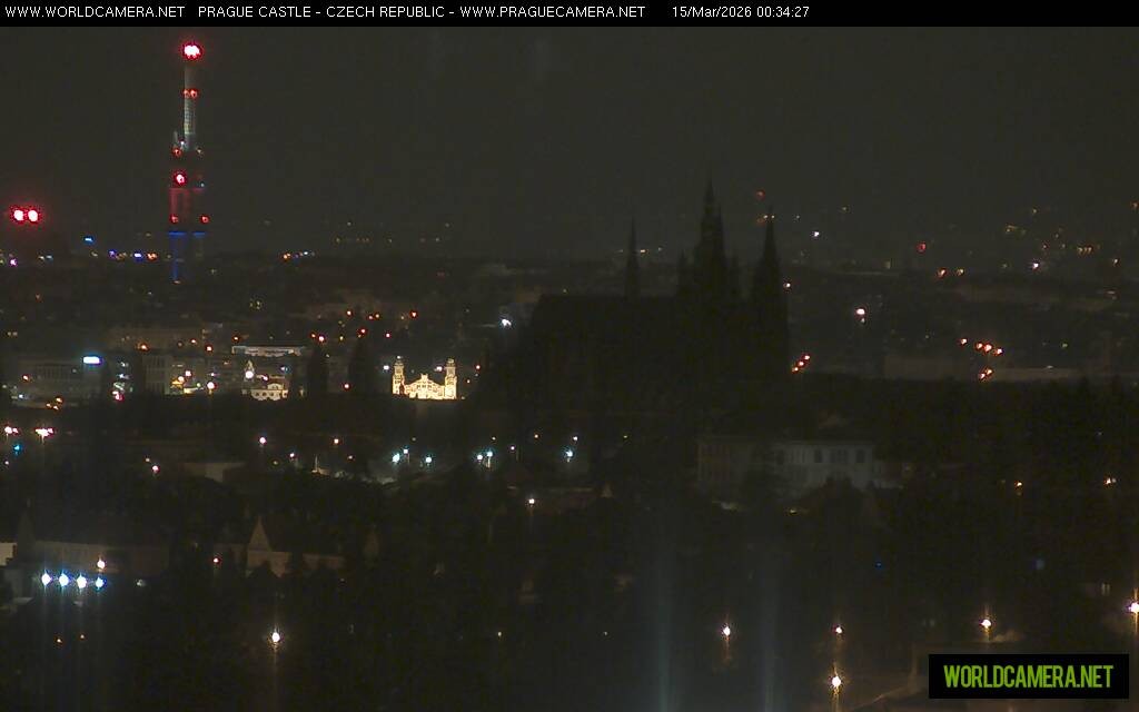 Archived image Webcam View of Prague Castle and St. Vitus Cathedral