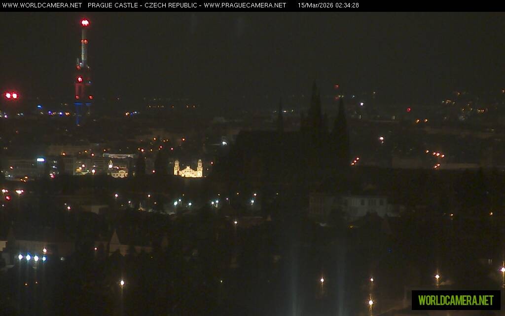 Archived image Webcam View of Prague Castle and St. Vitus Cathedral