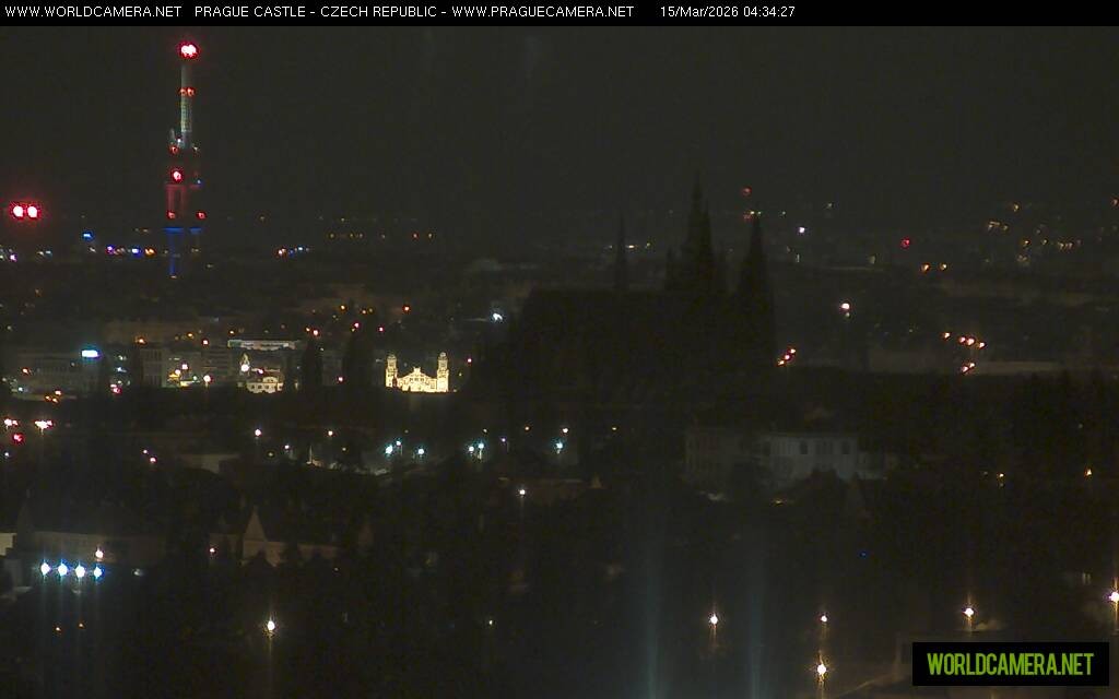 Archived image Webcam View of Prague Castle and St. Vitus Cathedral