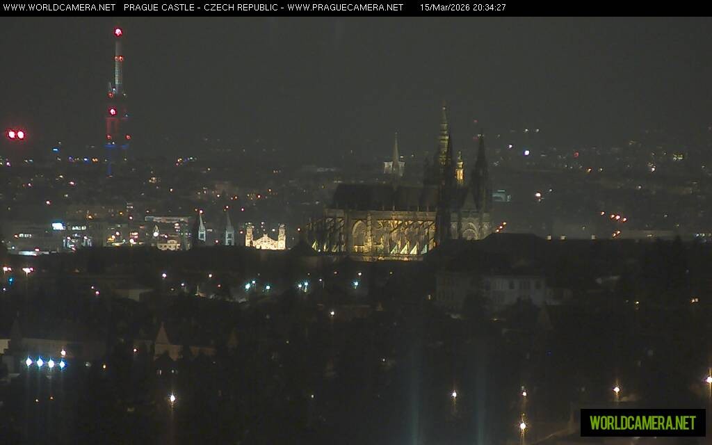 Archived image Webcam View of Prague Castle and St. Vitus Cathedral