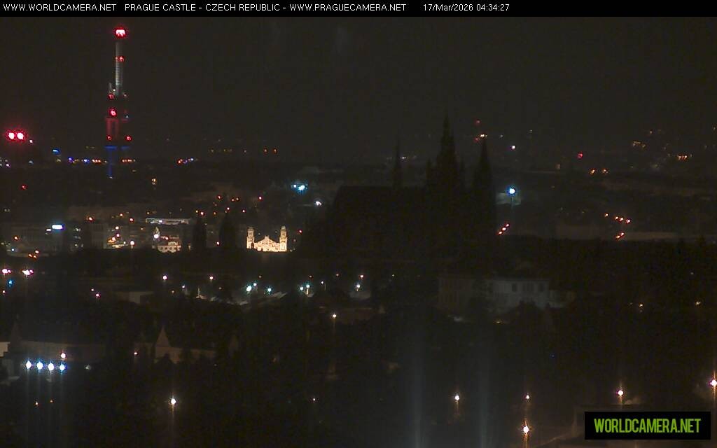 Archived image Webcam View of Prague Castle and St. Vitus Cathedral