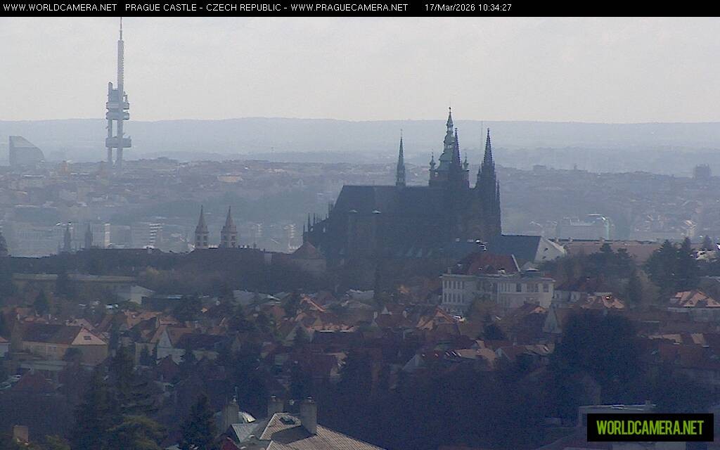 Archived image Webcam View of Prague Castle and St. Vitus Cathedral