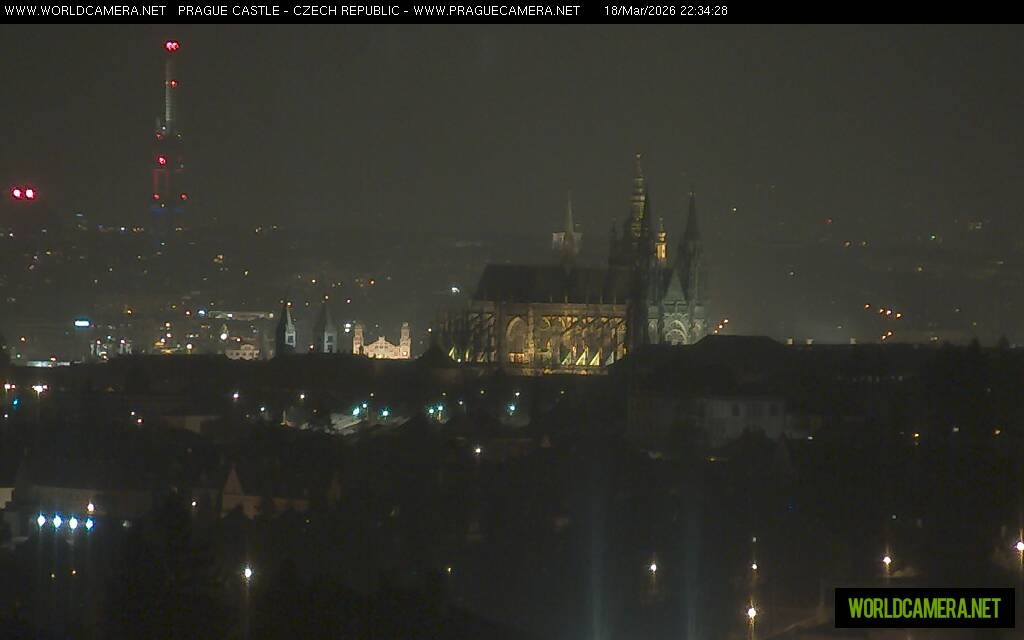 Archived image Webcam View of Prague Castle and St. Vitus Cathedral