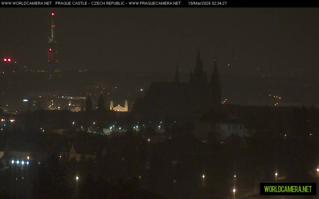Archived image Webcam View of Prague Castle and St. Vitus Cathedral