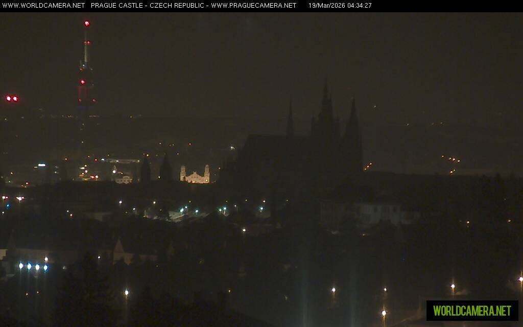 Archived image Webcam View of Prague Castle and St. Vitus Cathedral