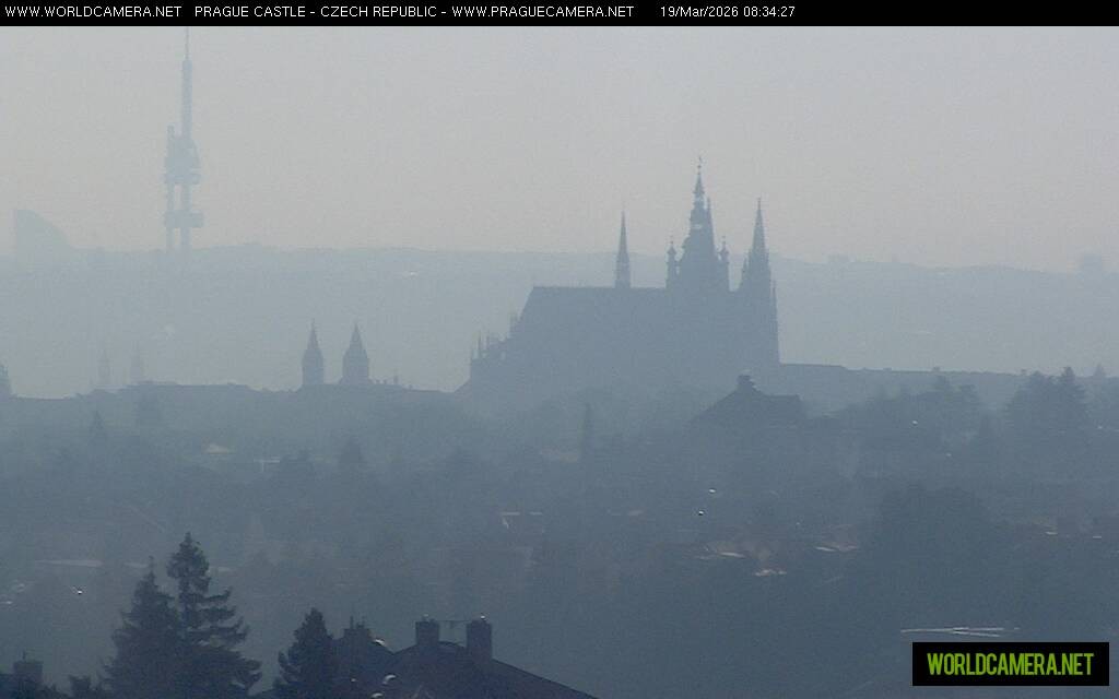 Archived image Webcam View of Prague Castle and St. Vitus Cathedral