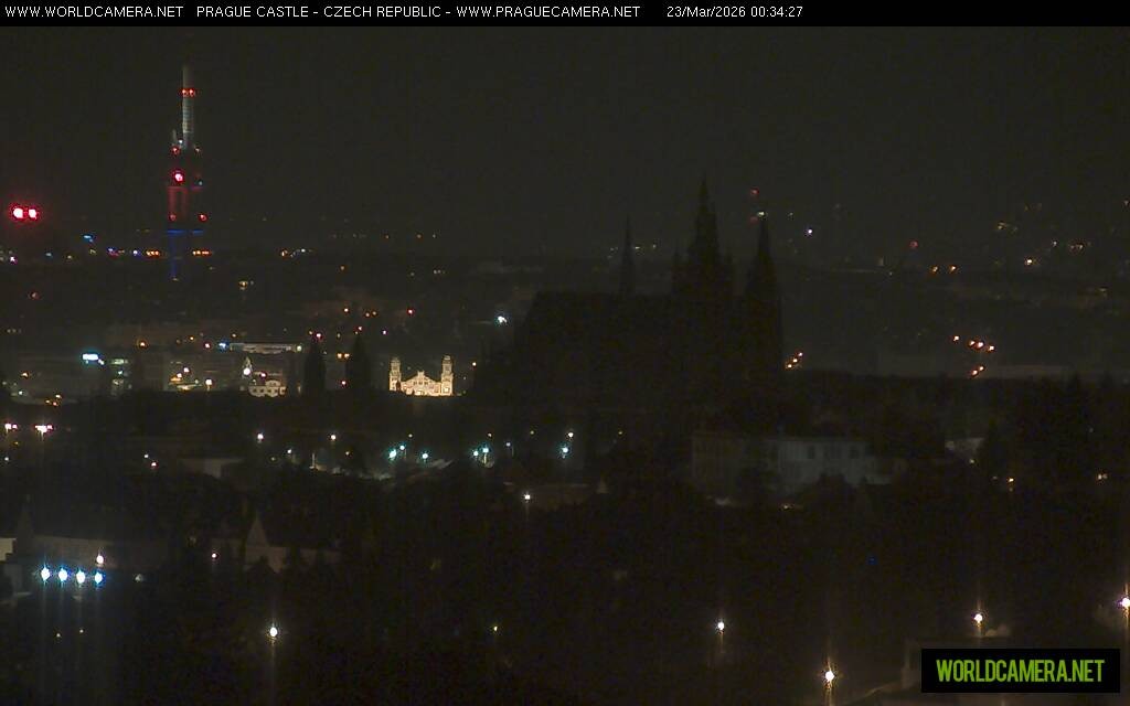 Archived image Webcam View of Prague Castle and St. Vitus Cathedral