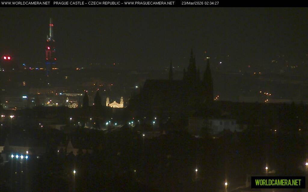 Archived image Webcam View of Prague Castle and St. Vitus Cathedral