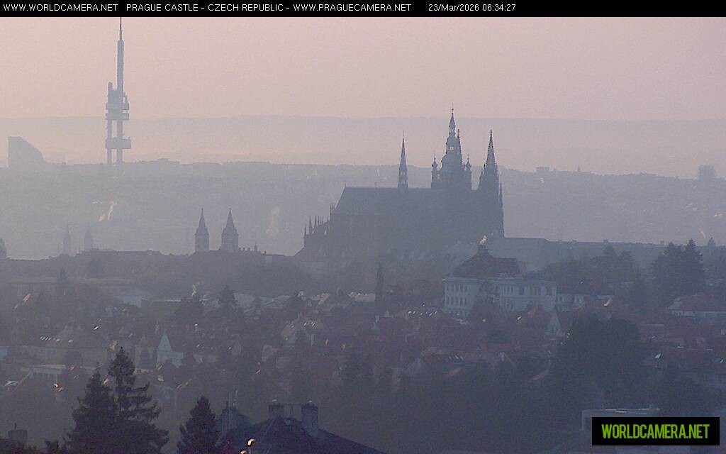Archived image Webcam View of Prague Castle and St. Vitus Cathedral