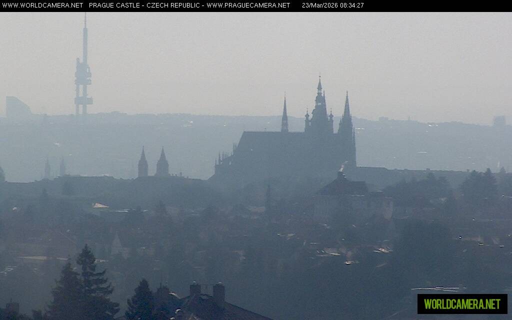 Archived image Webcam View of Prague Castle and St. Vitus Cathedral