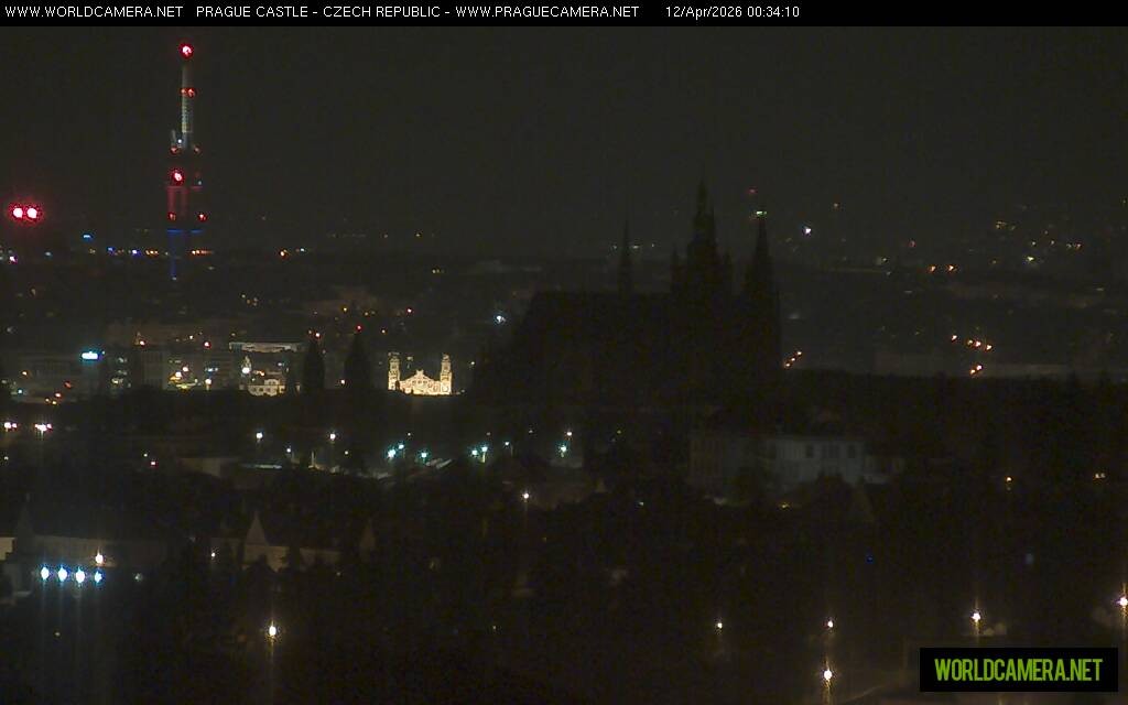 Archived image Webcam View of Prague Castle and St. Vitus Cathedral