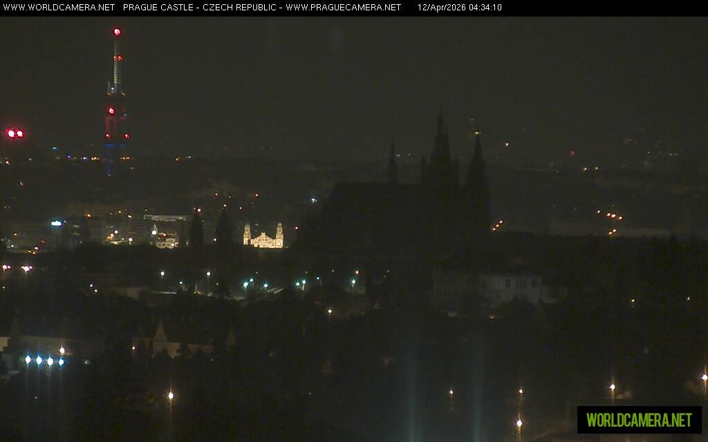 Archived image Webcam View of Prague Castle and St. Vitus Cathedral